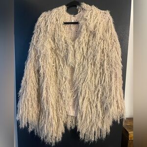 Free People Cream Shag Coat